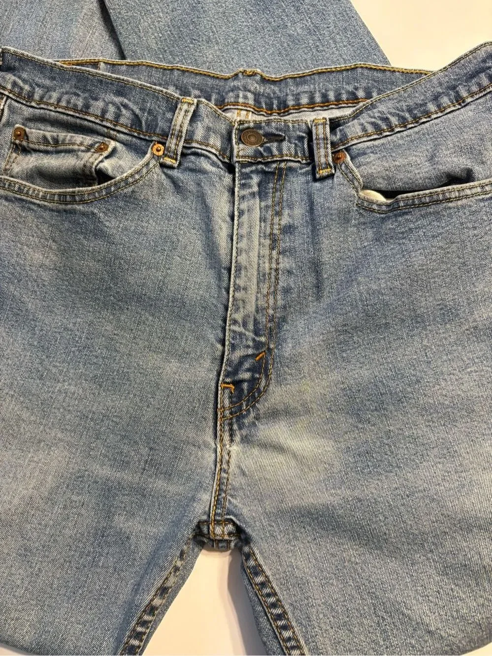 Levi's 505 Men's Slim Straight Fit Light Wash Denim Blue Jeans 36Wx30L 36x30